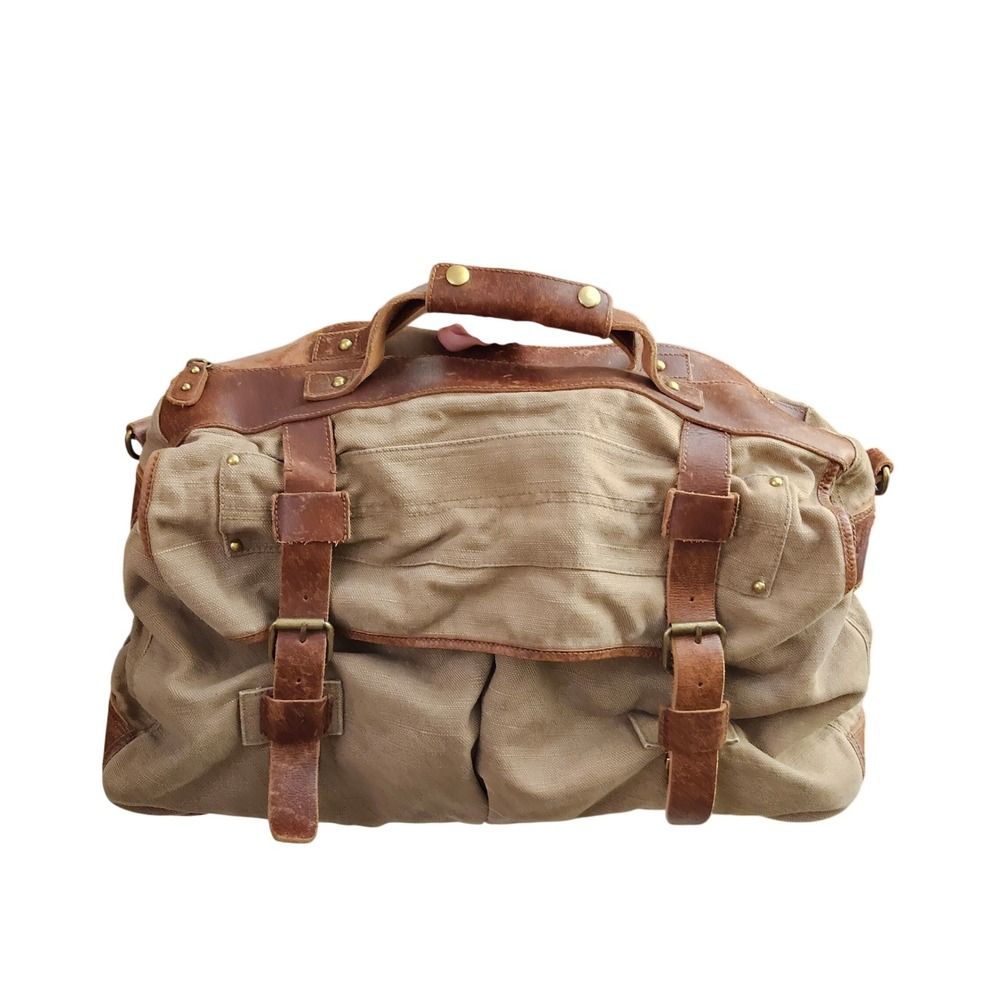 Rawlings Tan Canvas Brown Leather Duffle Bag Weekender The Finest In The Field
